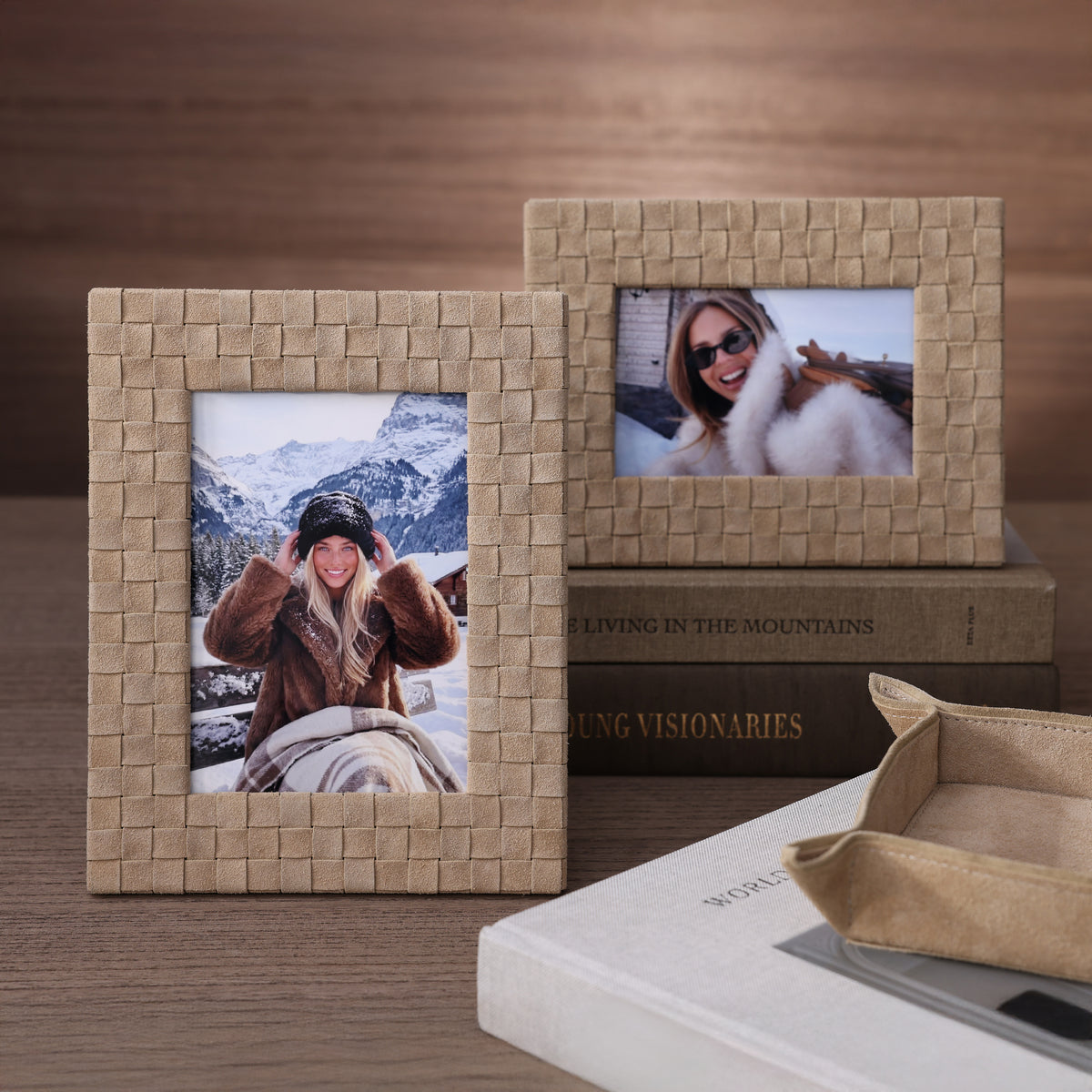 Saint-Gervais Suede Leather Woven Photo Frame