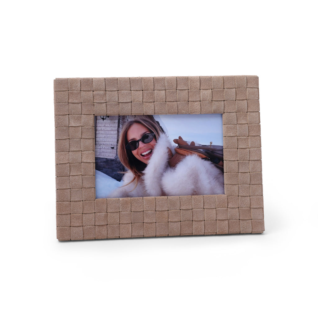 Saint-Gervais Suede Leather Woven Photo Frame