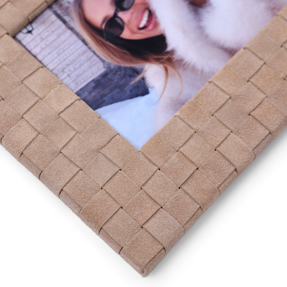 Saint-Gervais Suede Leather Woven Photo Frame