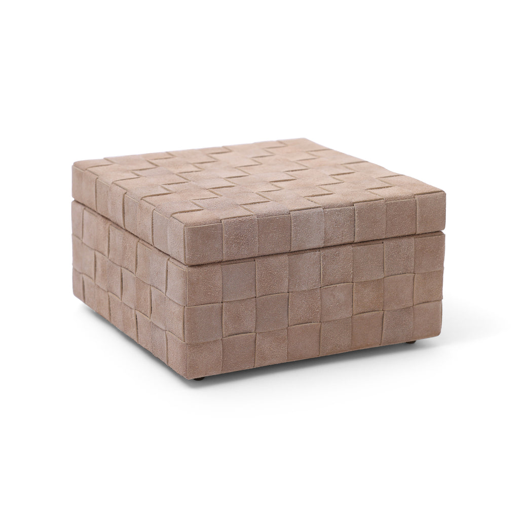 Saint-Gervais Suede Leather Woven Box