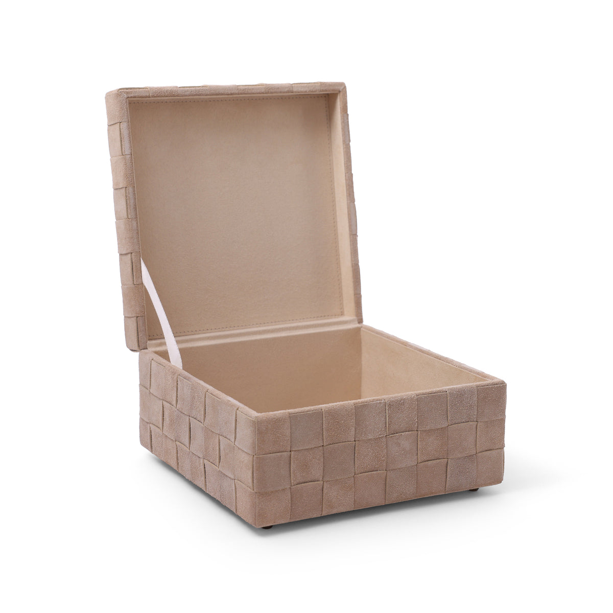 Saint-Gervais Suede Leather Woven Box