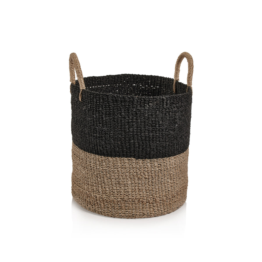 Abaca Two-Tone Basket - Natural