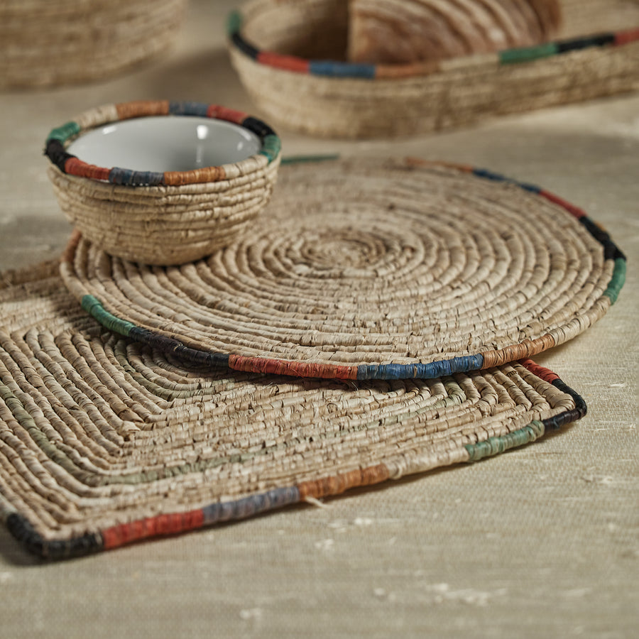 Tropezina Coiled Raffia with Ceramic Condiment Bowl