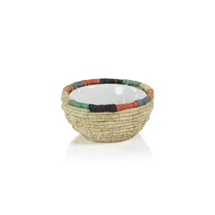 Tropezina Coiled Raffia with Ceramic Condiment Bowl