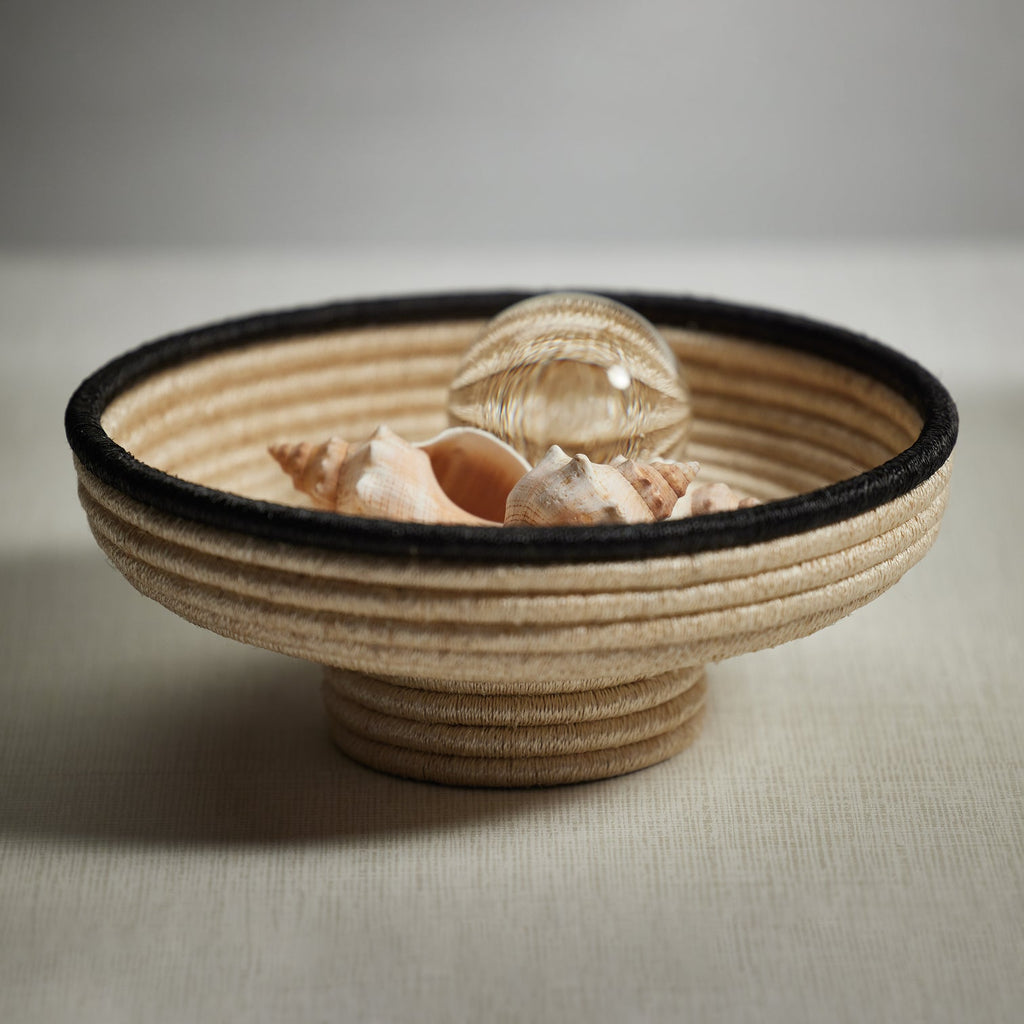 Martigues Coiled Abaca Footed Bowl - Small - Decorative Bowls by Carlyle Avenue