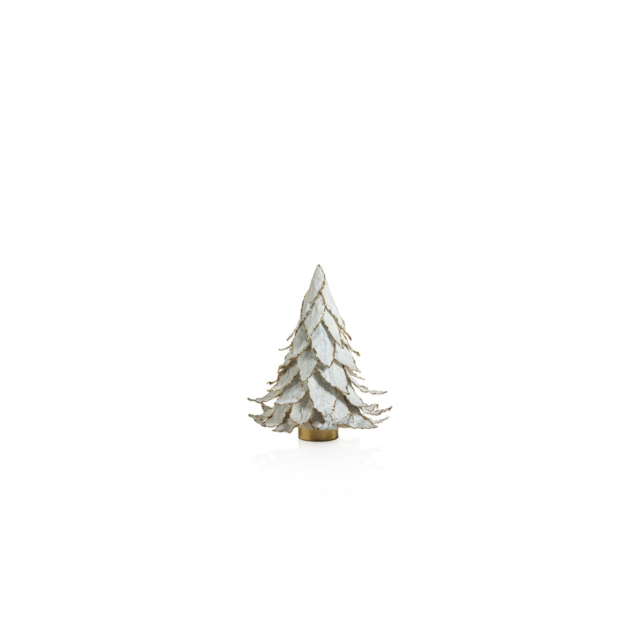 Natural White Leaf Tree with Gold Trim