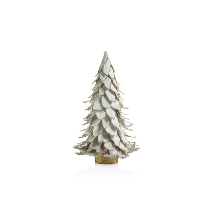 Natural White Leaf Tree with Gold Trim - Christmas Trees by Carlyle Avenue