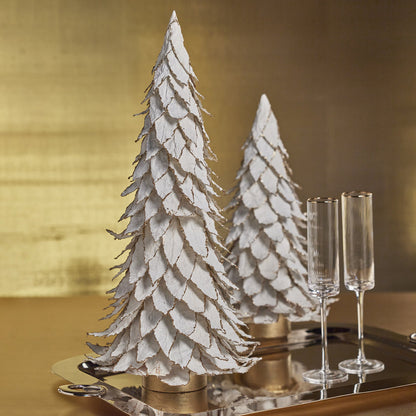Natural White Leaf Tree with Gold Trim - Christmas Trees by Carlyle Avenue