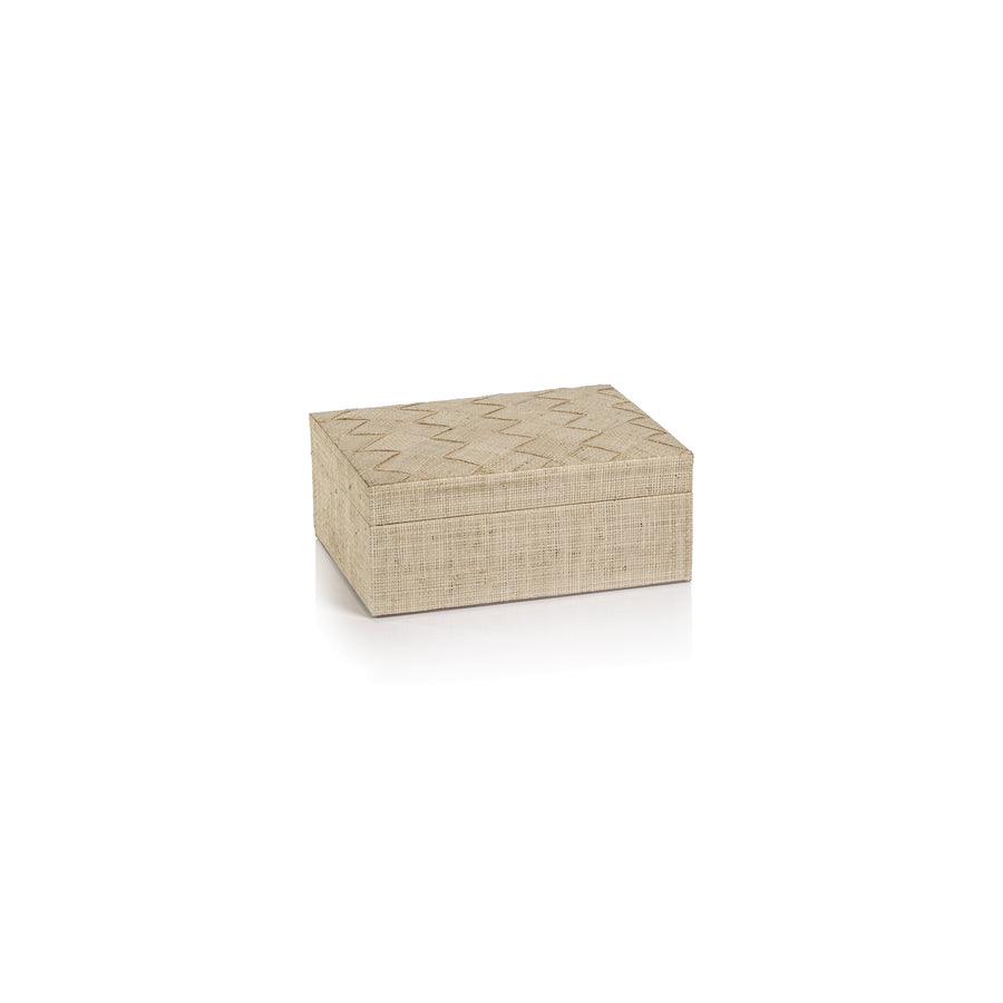 La Bocca Woven Raffia Box - Natural