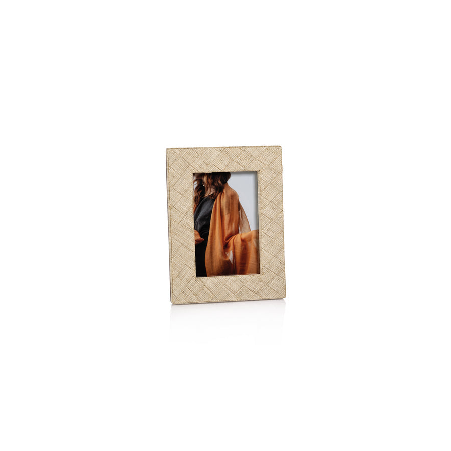 La Bocca Woven Raffia Photo Frame - Natural