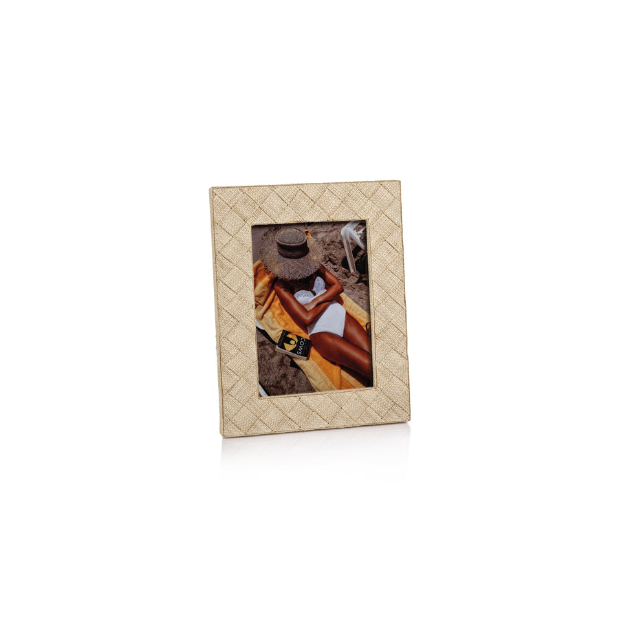 La Bocca Woven Raffia Photo Frame - Natural