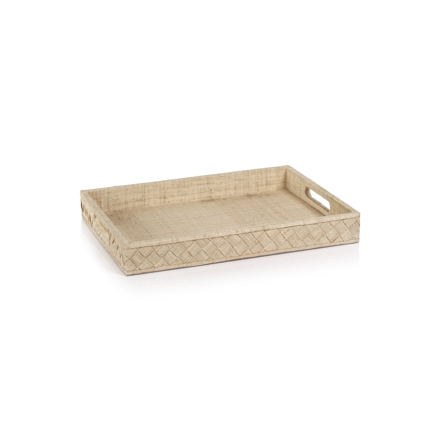 La Bocca Woven Raffia Serving Tray - Natural