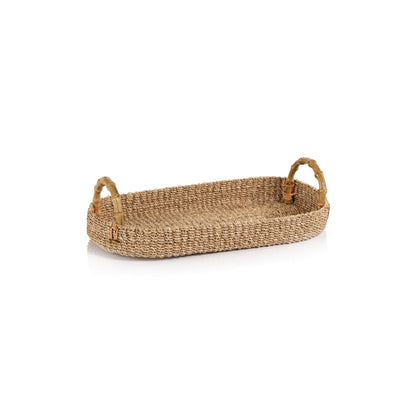 Multipurpose Abaca Tray with Bamboo Handles - Trays by Carlyle Avenue