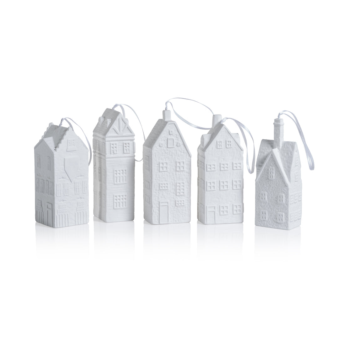 Dutch Canal House Ornaments - Set of 5 Assorted