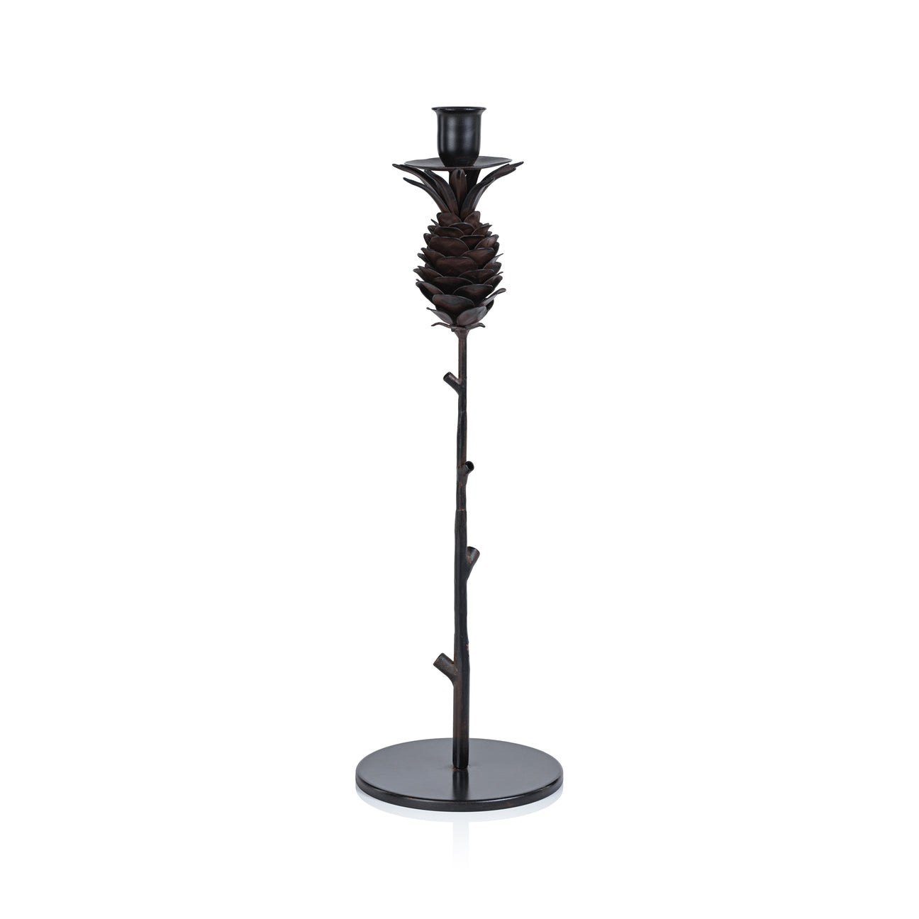 Pine Cone Design Wrought Iron Candle Holder