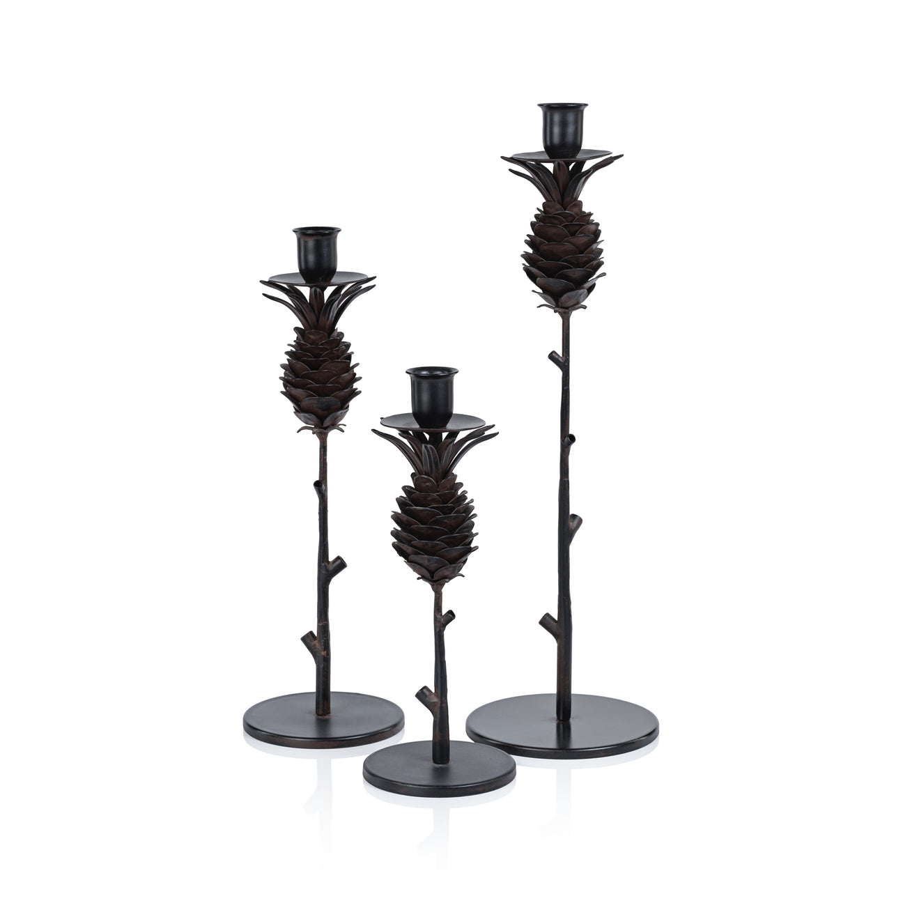 Pine Cone Design Wrought Iron Candle Holder