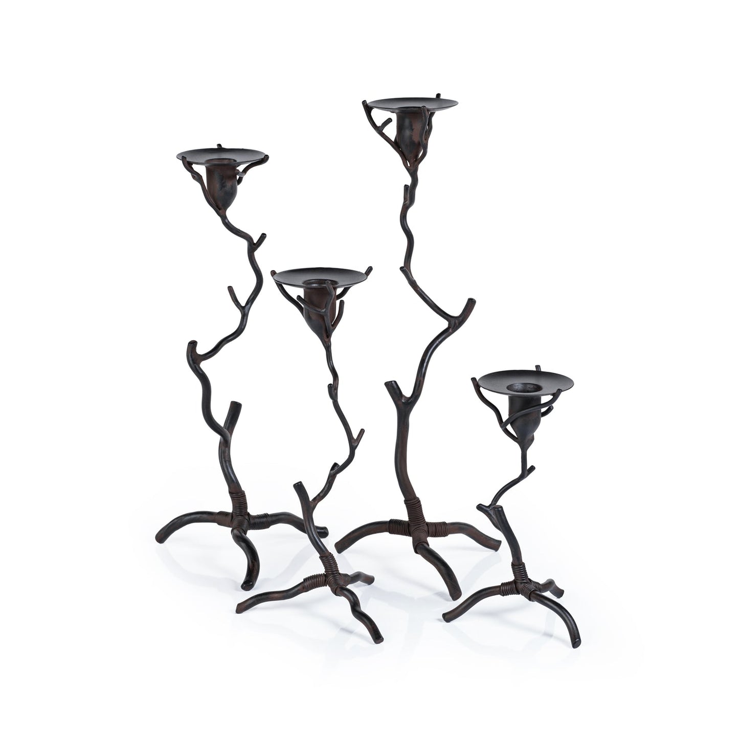 Twig  Design Wrought Iron Candle Holder