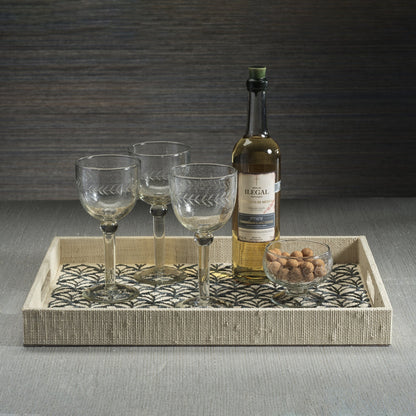 Canaria Petals Natural Fiber Raffia Serving Tray - CARLYLE AVENUE