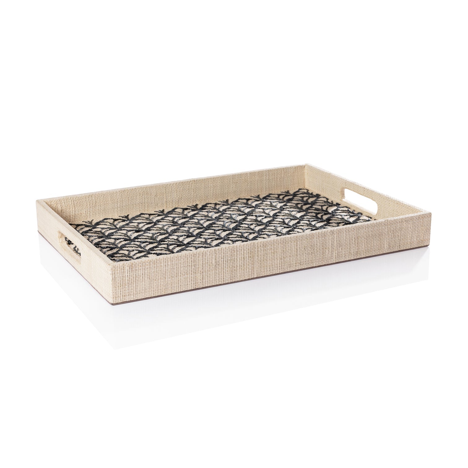 Canaria Petals Natural Fiber Raffia Serving Tray - Decorative Trays by Carlyle Avenue