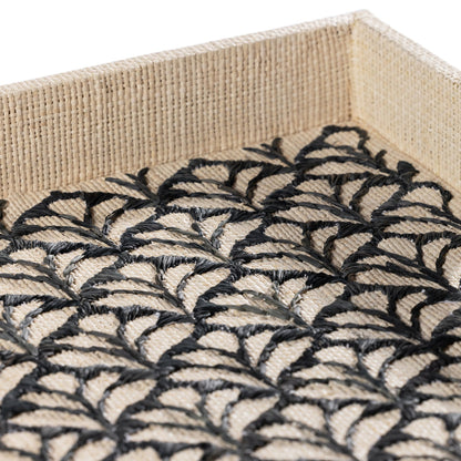 Canaria Petals Natural Fiber Raffia Serving Tray - CARLYLE AVENUE