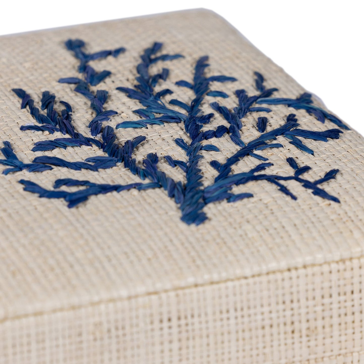 Coral Lagoon Natural Fiber Raffia Box