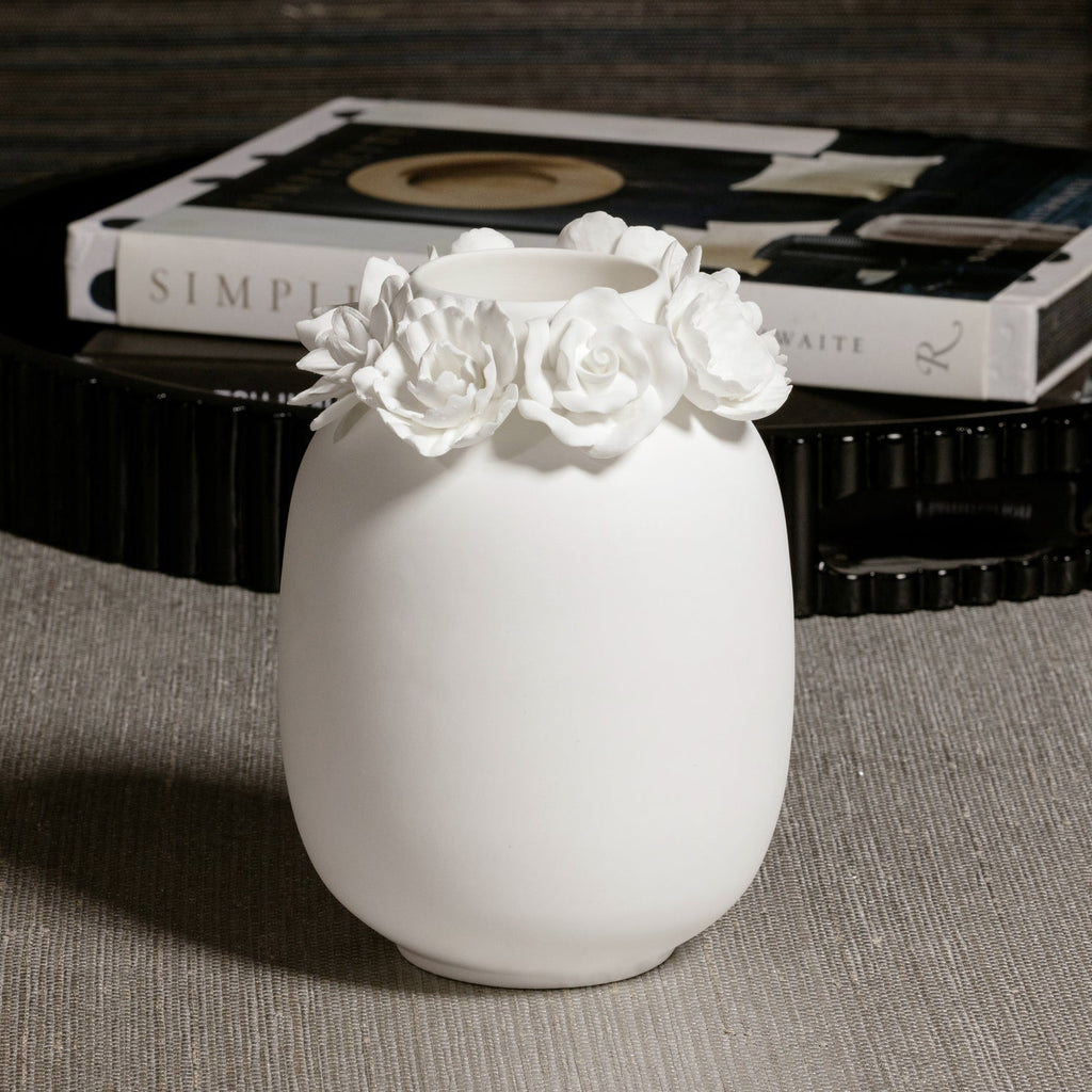 Petite Couronne Bone China Vase - White - Vases by Carlyle Avenue