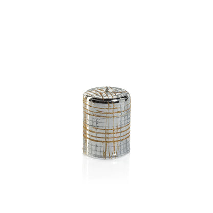 Metallic Pillar Candle - Metallic Silver & Gold Glitter - Candles by Carlyle Avenue