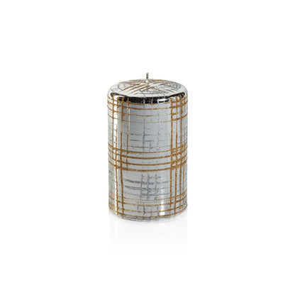 Metallic Pillar Candle - Metallic Silver & Gold Glitter - Candles by Carlyle Avenue