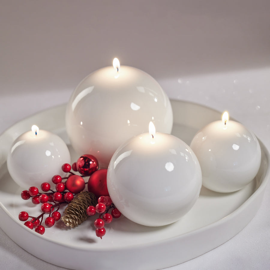 Lacquer Ball Candle - White