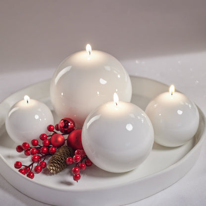 Lacquer Ball Candle - White - Candles by Carlyle Avenue