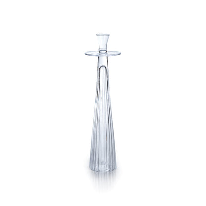Tall Ribbed Glass Taper Holder - Candle Holders by Carlyle Avenue