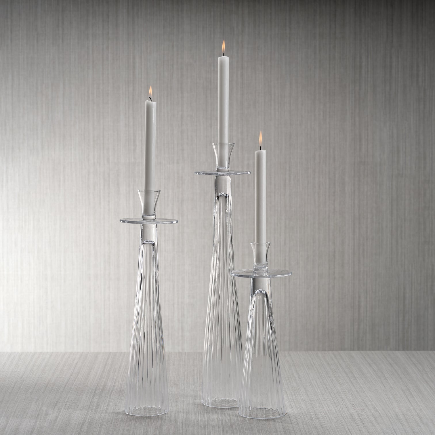 Tall Ribbed Glass Taper Holder – CARLYLE AVENUE