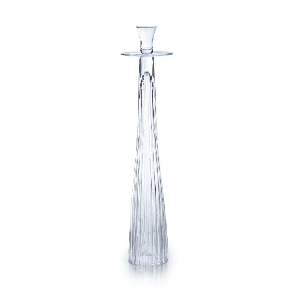Tall Ribbed Glass Taper Holder - Candle Holders by Carlyle Avenue
