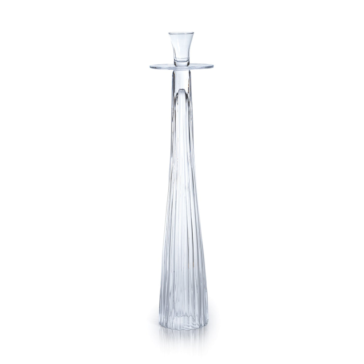 Tall Ribbed Glass Taper Holder - Candle Holders by Carlyle Avenue