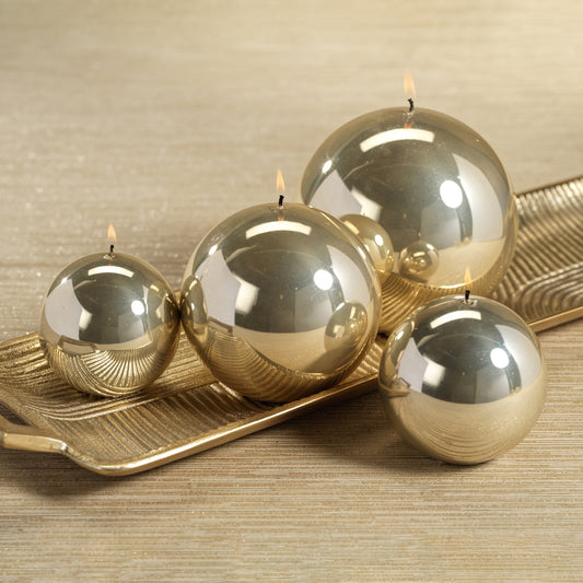 Metallic Ball Candle - Matte Pearl Gold