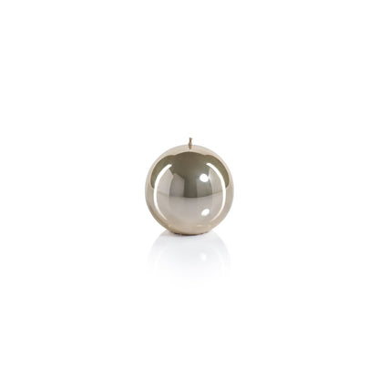 Metallic Ball Candle - Matte Pearl Gold - Candles by Carlyle Avenue