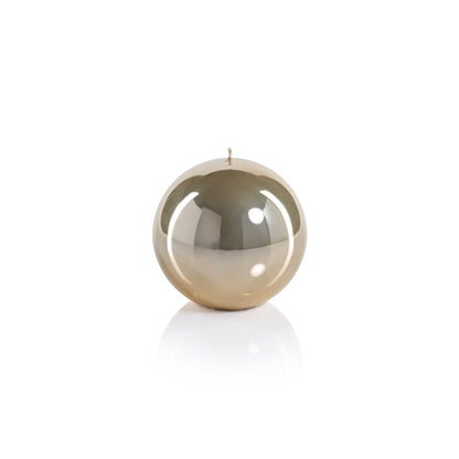 Metallic Ball Candle - Matte Pearl Gold - Candles by Carlyle Avenue