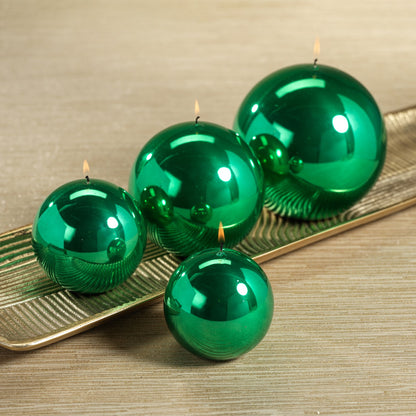 Metallic Ball Candle - Matte Pearl Green - Candles by Carlyle Avenue