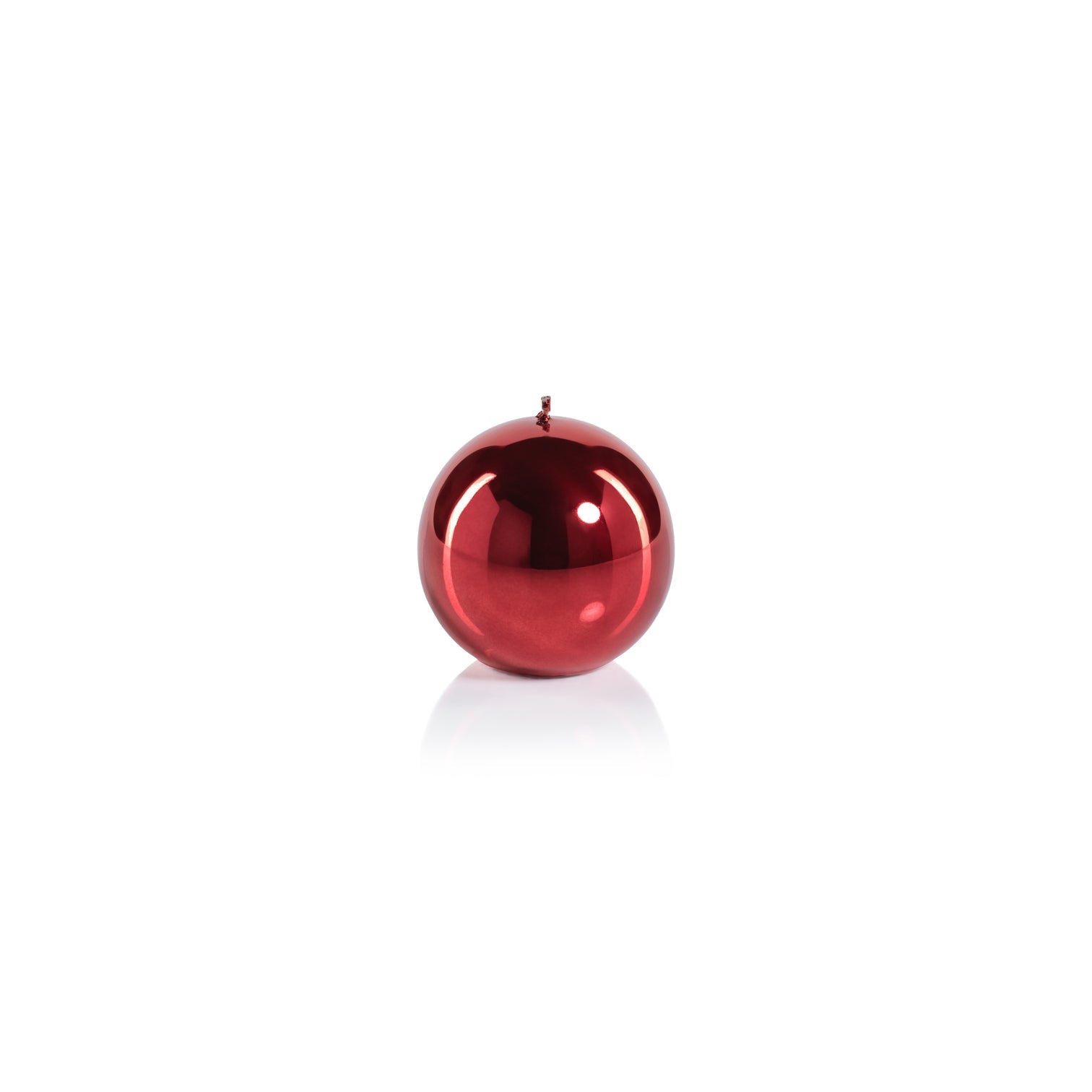 Metallic Ball Candle - Matte Pearl Red