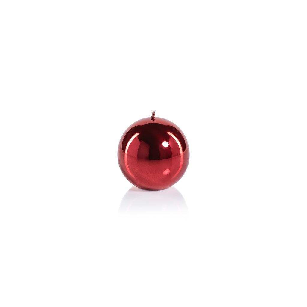 Metallic Ball Candle - Matte Pearl Red - Candles by Carlyle Avenue