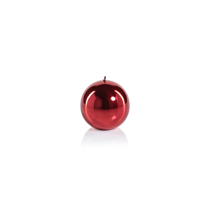 Metallic Ball Candle - Matte Pearl Red - Candles by Carlyle Avenue