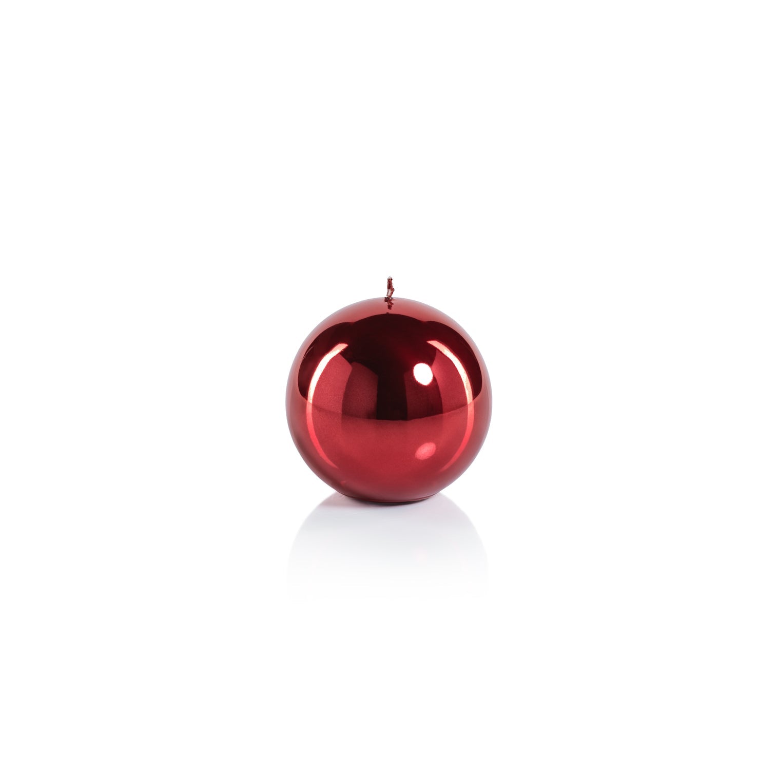 Metallic Ball Candle - Matte Pearl Red