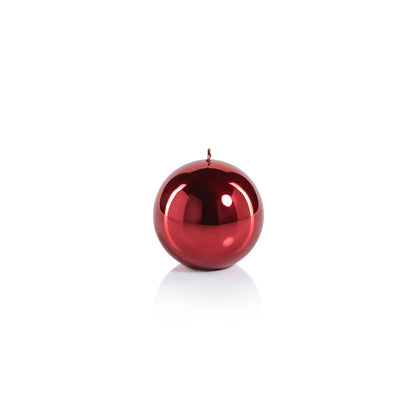 Metallic Ball Candle - Matte Pearl Red - Candles by Carlyle Avenue
