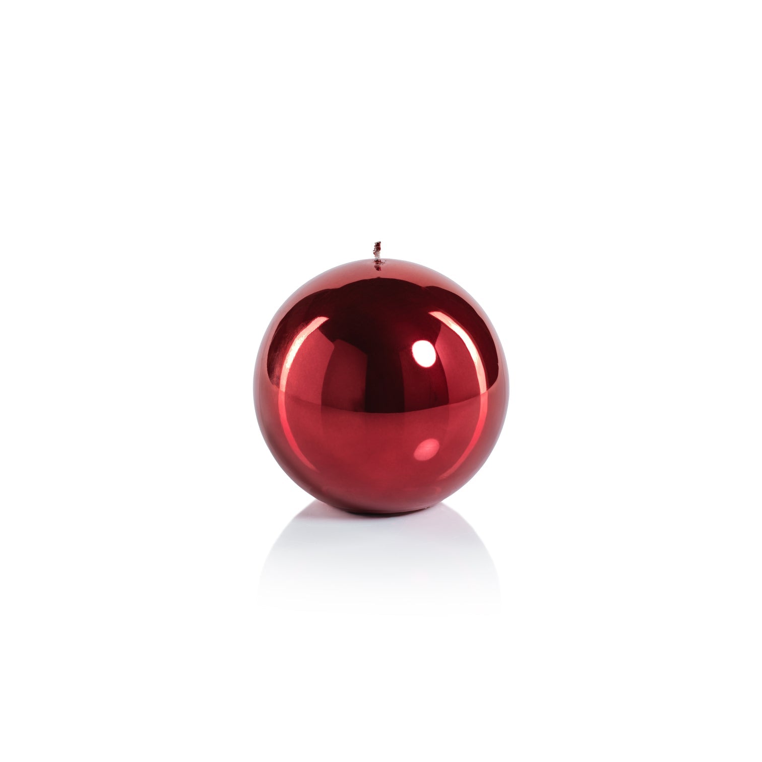 Metallic Ball Candle - Matte Pearl Red