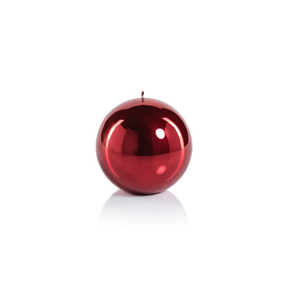 Metallic Ball Candle - Matte Pearl Red - Candles by Carlyle Avenue