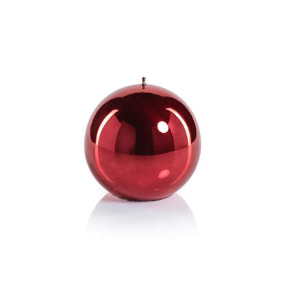Metallic Ball Candle - Matte Pearl Red - Candles by Carlyle Avenue