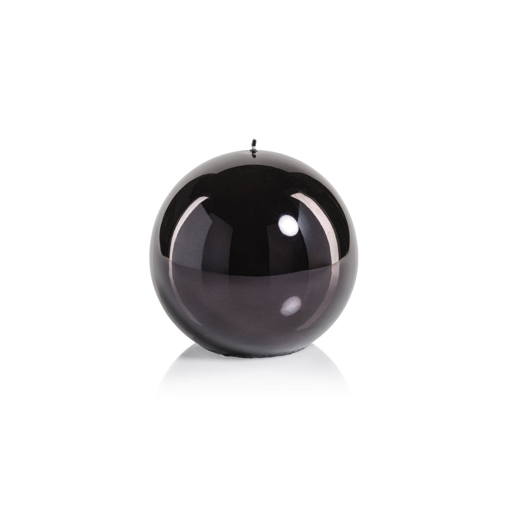 Metallic Ball Candle - Matte Pearl Black - Candles by Carlyle Avenue