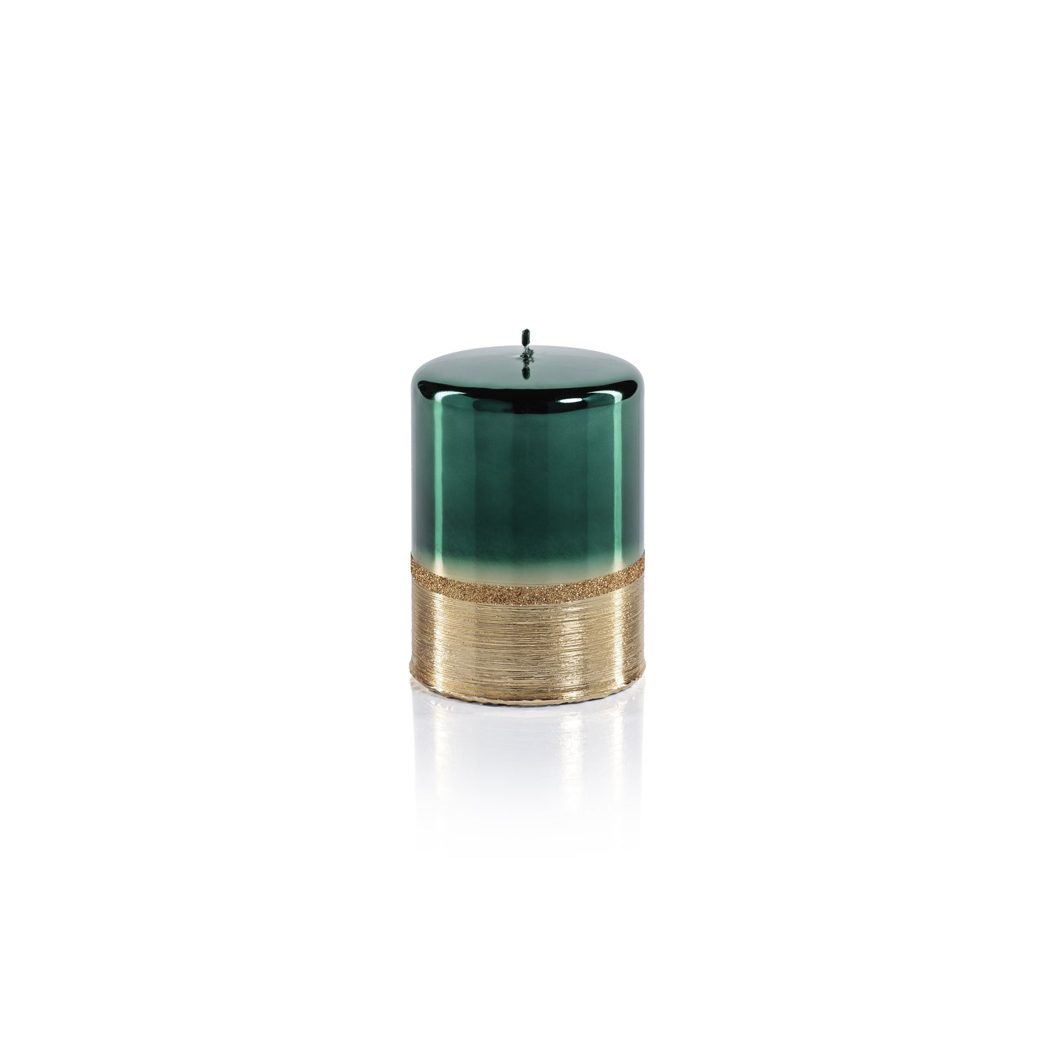 Metallic Candle - Green with Gold