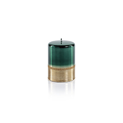 Metallic Candle - Green with Gold - Candles by Carlyle Avenue