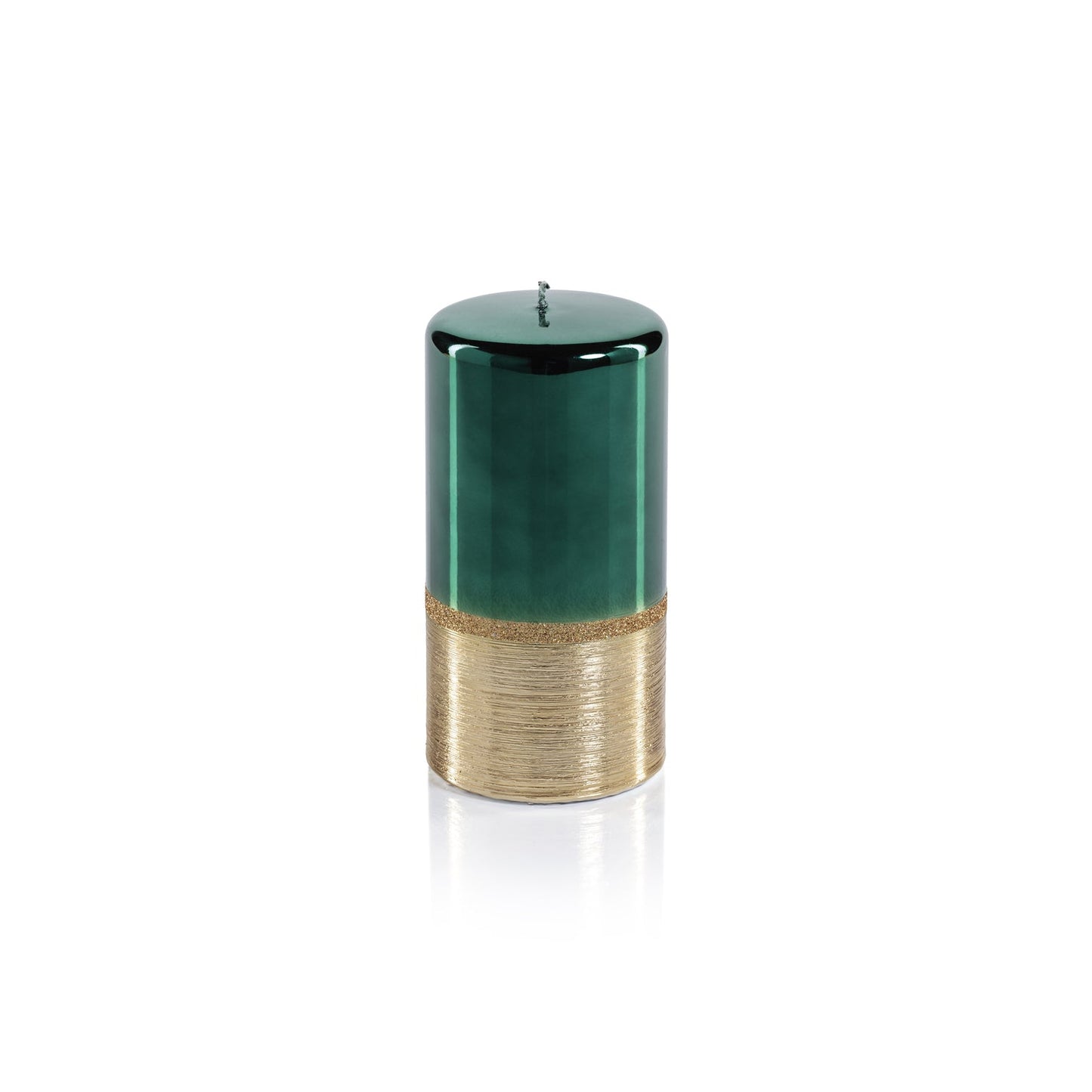 Metallic Candle - Green with Gold